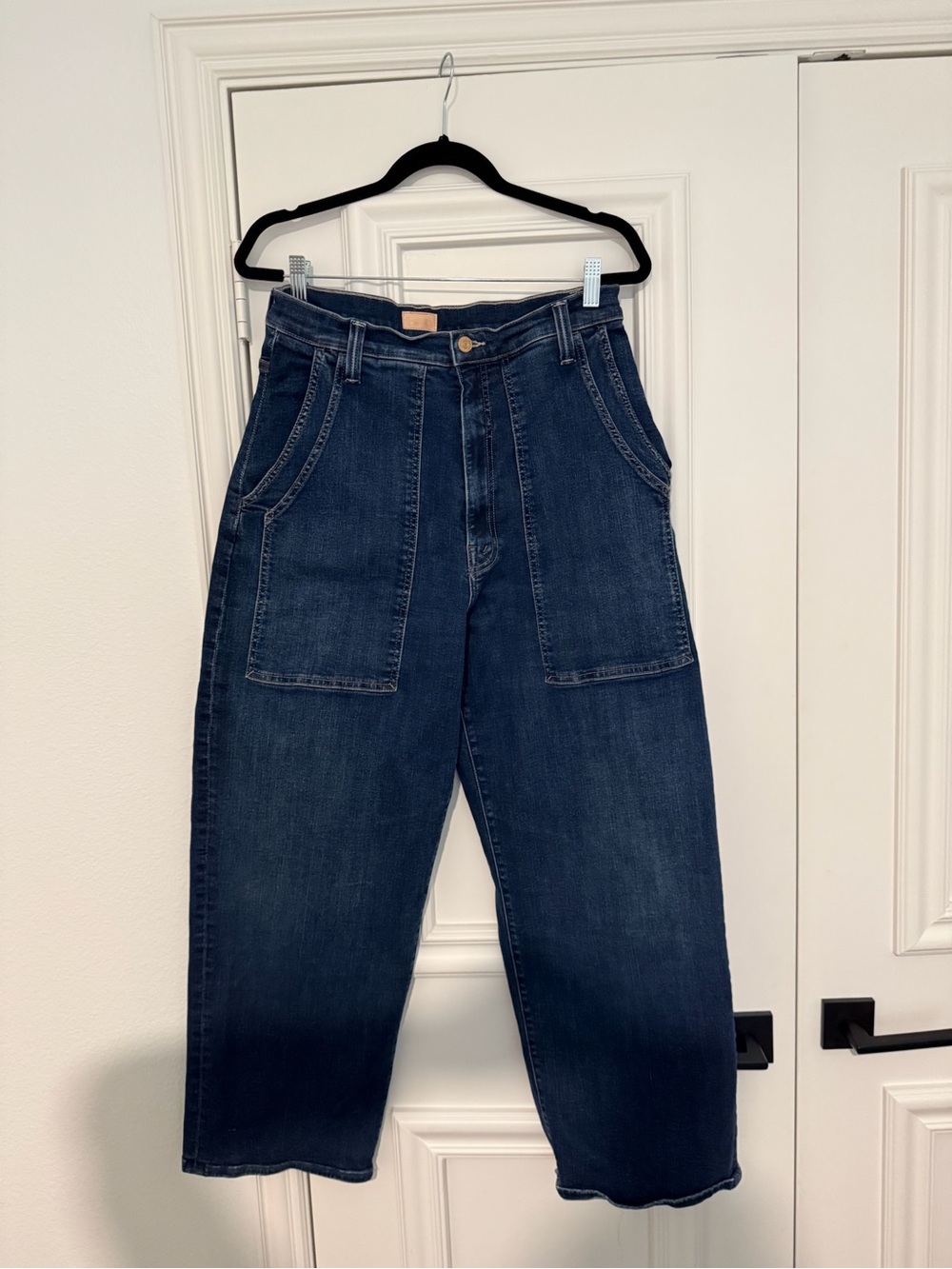 MOTHER Dark Blue Wide Leg Jeans